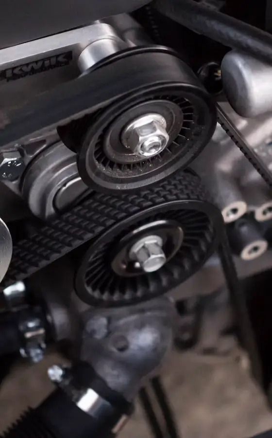 Close-up of engine components during diagnostics